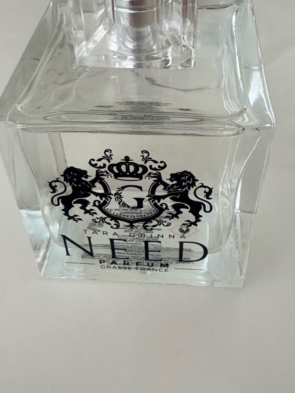 Tara Grinna NEED Parfum Clear Glass Bottle